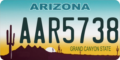 AZ license plate AAR5738