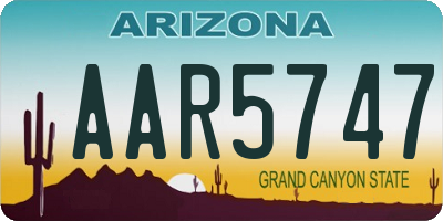 AZ license plate AAR5747