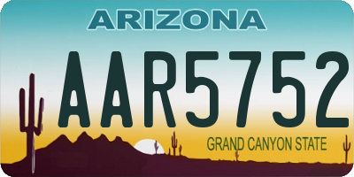 AZ license plate AAR5752