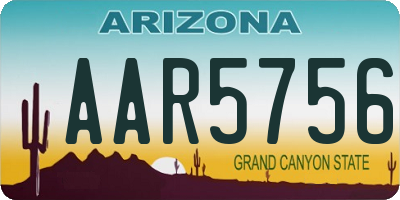 AZ license plate AAR5756