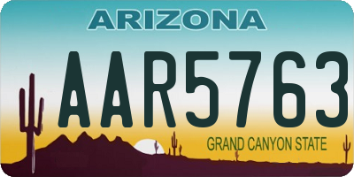 AZ license plate AAR5763