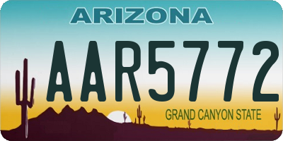 AZ license plate AAR5772