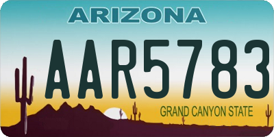 AZ license plate AAR5783