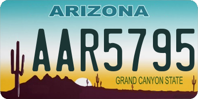 AZ license plate AAR5795