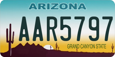 AZ license plate AAR5797