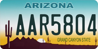 AZ license plate AAR5804