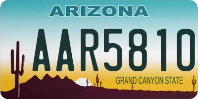 AZ license plate AAR5810