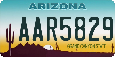AZ license plate AAR5829