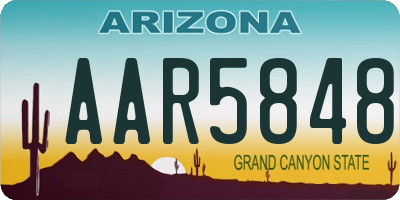 AZ license plate AAR5848