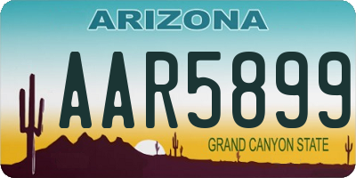 AZ license plate AAR5899