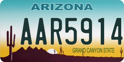 AZ license plate AAR5914