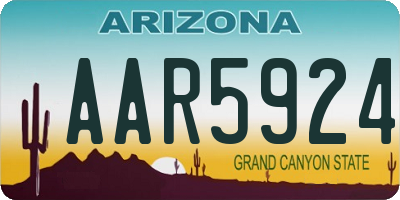 AZ license plate AAR5924