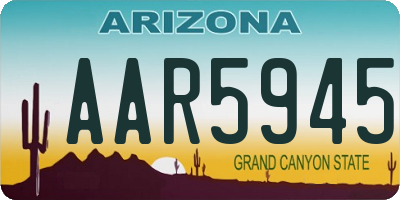 AZ license plate AAR5945