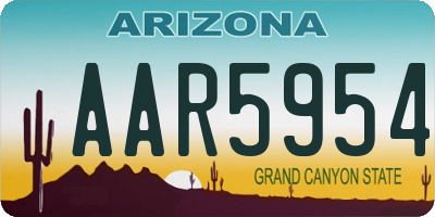 AZ license plate AAR5954