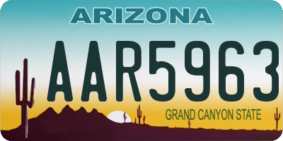 AZ license plate AAR5963