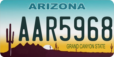 AZ license plate AAR5968