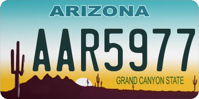 AZ license plate AAR5977
