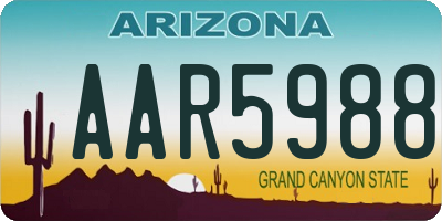 AZ license plate AAR5988