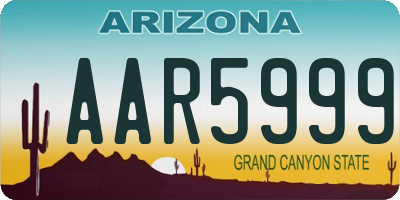 AZ license plate AAR5999