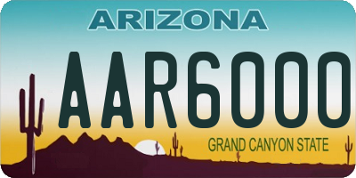 AZ license plate AAR6000