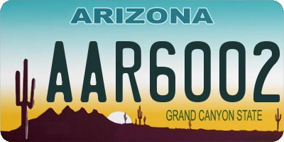 AZ license plate AAR6002