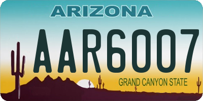 AZ license plate AAR6007