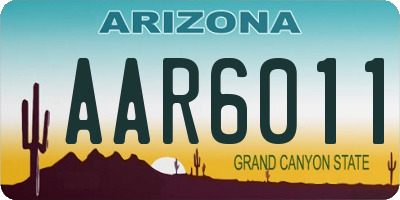 AZ license plate AAR6011