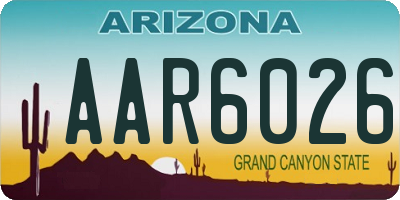 AZ license plate AAR6026