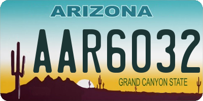 AZ license plate AAR6032