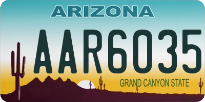 AZ license plate AAR6035