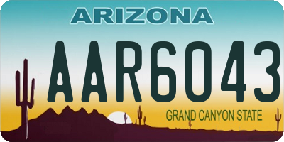 AZ license plate AAR6043