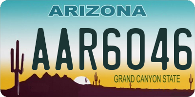 AZ license plate AAR6046