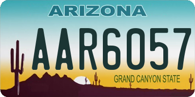 AZ license plate AAR6057