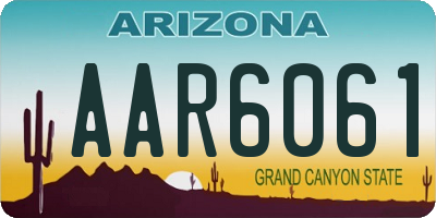 AZ license plate AAR6061