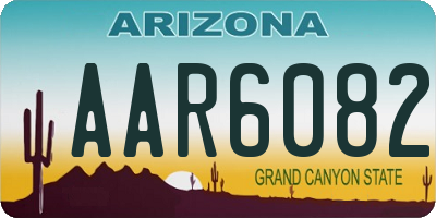 AZ license plate AAR6082
