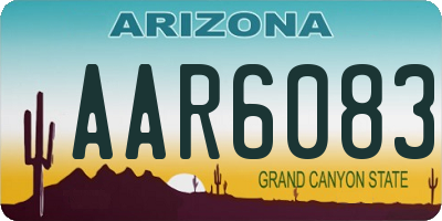 AZ license plate AAR6083