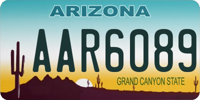AZ license plate AAR6089