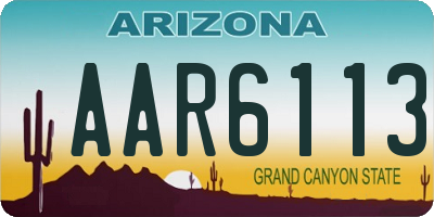 AZ license plate AAR6113