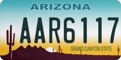 AZ license plate AAR6117