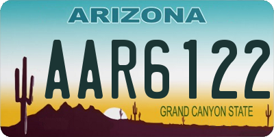 AZ license plate AAR6122