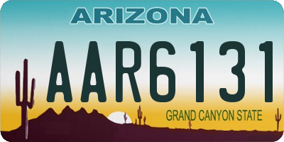 AZ license plate AAR6131
