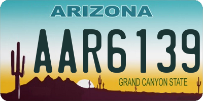 AZ license plate AAR6139
