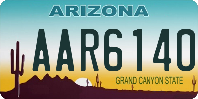 AZ license plate AAR6140