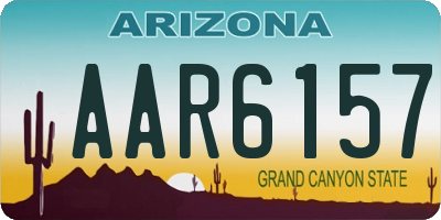 AZ license plate AAR6157