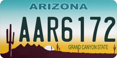 AZ license plate AAR6172