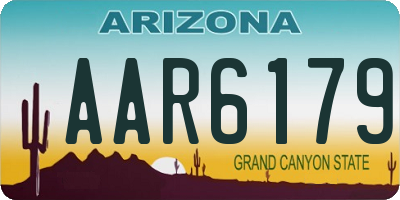 AZ license plate AAR6179