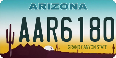 AZ license plate AAR6180