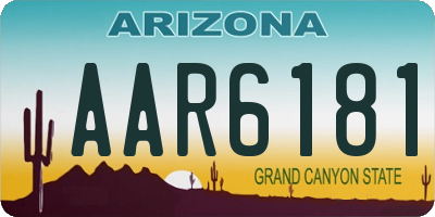 AZ license plate AAR6181