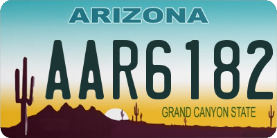 AZ license plate AAR6182