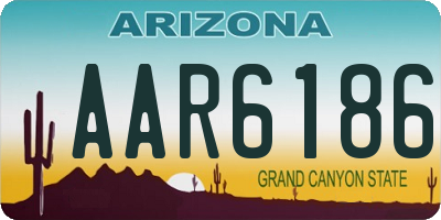 AZ license plate AAR6186